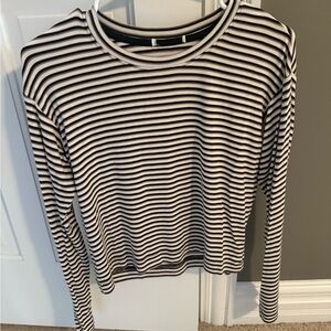 Z Supply Black, White, Tan Striped Long Sleeve Tee